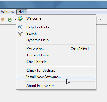 Choose Install New Software... from Help menu
