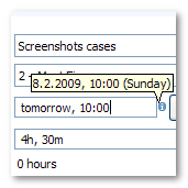 Detail of case editor with focus on due time editor