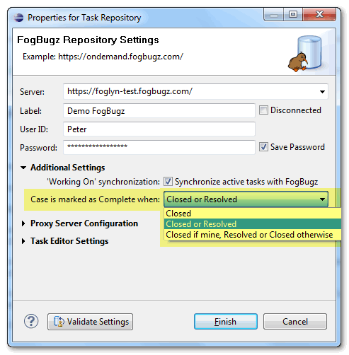 Three modes for case completion