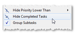 Hide Completed Tasks in Context Menu